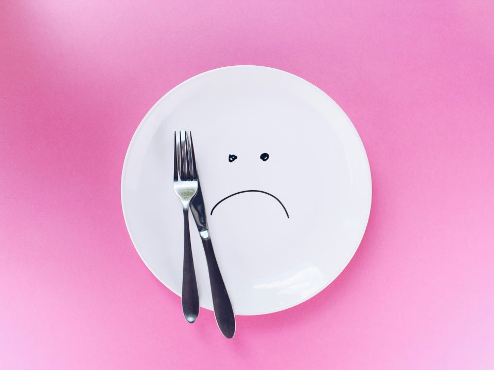 Triste haciendo dietas restrictivas